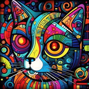 Soyut kedi desenleri 1