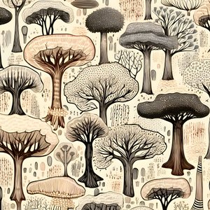 Ağaç gövdesi bölümleri, boho clipart, boho çizim desenleri, boho gövde 4