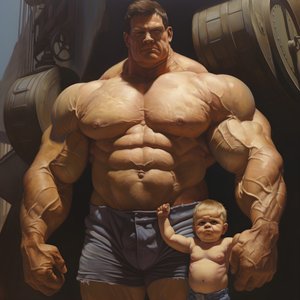 Korkutucu ve kötü halter steroid ucube buff bebeğim ile büyük kaslı adam 2