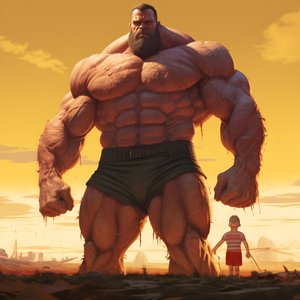 Korkutucu ve kötü halter steroid ucube tutkunu fıstık ile büyük kaslı adam 4