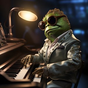 Güneş gözlüğü ve piyanolu kurbağa rolünde Elton John 1