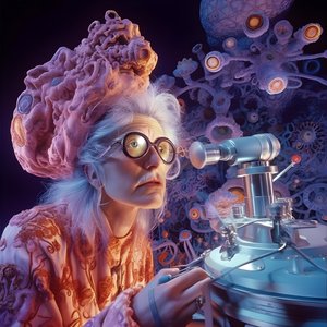 David LaChapelle 2'nin sanatsal tarzındaki Kadının Süper Çözünürlüklü Elektron Mikroskobu Çekimi