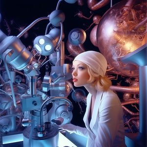 David LaChapelle 3'ün sanatsal tarzındaki Kadının Süper Çözünürlüklü Elektron Mikroskobu Çekimi