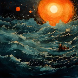 İki tekne, Kuzey Denizi#39;nin boş dünyasındaki tek ışık olan dolunay olan, dönen Charybdis#39;e doğru, mürekkep rengi suyun içinden sessizce süzülüyordu. 3