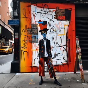boyalı bir figür New York'ta bir sokakta yürürken canlanıyor, gerçeküstü fotoğraf 4