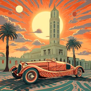 Shepard Fairey'den Güzel Zarif Minimalist Kapitone Sanatsal Stil Başyapıtı::1 1940 Monako Grand Prix'si Anısına, Tarihi Yarış Arabaları Yarışıyor. 2