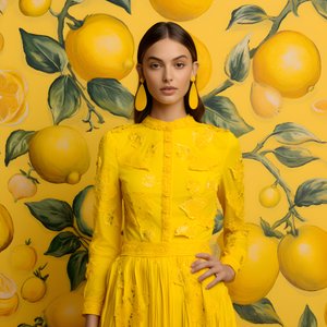 çeşitli sarı limon motifleri 1