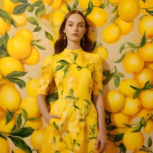 çeşitli sarı limon motifleri 3