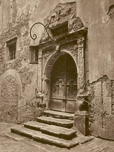 Rothenburg o d T, Portal des alten Rathauses; Rothenburg-on-the-Tauber, Eski Belediye Binası Kapısı (s/b fotoğraf)