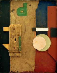 Merzbild P pembe by Kurt Schwitters