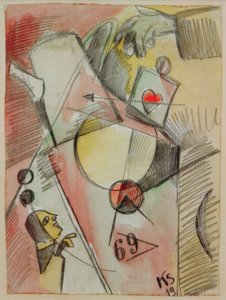 N suluboya 1. (Kalp şekerden kahveye gider) by Kurt Schwitters