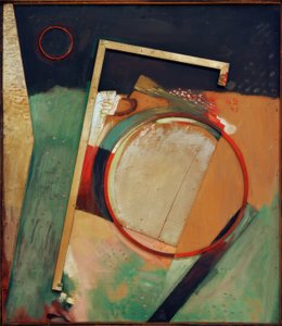 İsimsiz (halkalı ve çerçeveli resim) by Kurt Schwitters