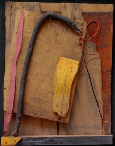 İsimsiz (Merz resmi pembe-sarı) by Kurt Schwitters