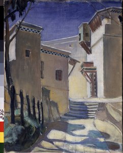 The Kasbah (Casbah), Algiers (Casbah, Algiers) - Boyama Kuzma Sergeevich Petrov Vodkin (Petrov-Vodkin) (Kouzma Petrov Vodkine) (Petrov-Vodkine) (1878-1939), tuval üzerine yağlıboya by Kuzma Sergeevich Petrov Vodkin