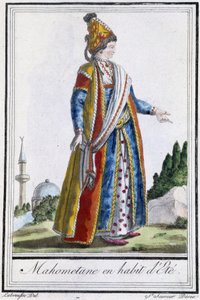Yazlık elbiseli Mahometane - J. Grasset St Sauveur tarafından “” Seyahat Ansiklopedisi”nde, ed. Deroy, Paris