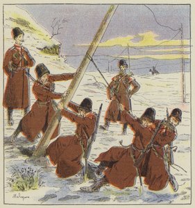 Kazaklar tarafından bir telgraf hattının imhası by L. Malespine
