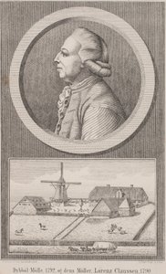 Dybbøl değirmeni, 1792 ve değirmenleri Lorenz Claussen, 1790 by L. Nissen