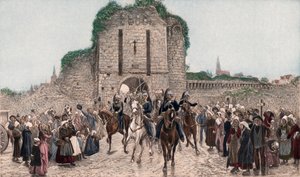 Bir Breton Şehrinden Ayrılan Süvari (renkli fotoğraf gravürü)