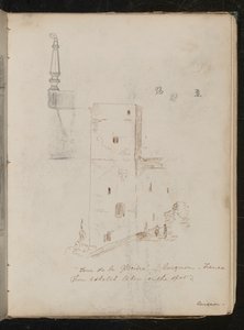Bir masa ayağı çalışması, mimari çalışma, ?Tour de la glacine - avignon - Fransa by Lady Butler