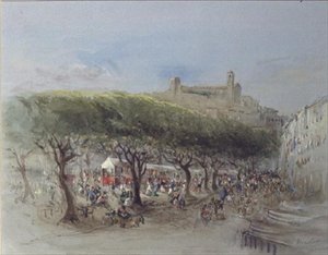 Pazar, Cannes (suluboya) by Lady Honoria Cadogan