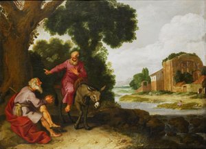 Beytel Peygamberi Yahudalı Tanrı Adamıyla Buluşuyor by Lambert Jacobsz