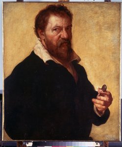 Kendi portreniz (Kendi portreniz). Gözlüklerini elinde tutan sanatçının portresi. Lambert Lombard