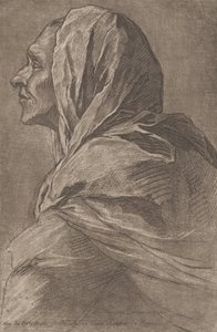Bir kadının başı, ca. 1758. by Lambert-Sigisbert Adam