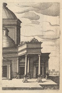 'Ruinarum variarum Fabricarum..., 1554 serisinden bir Binanın [Venüs Tapınağı] kısmi görünümü