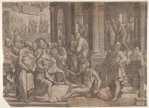 Aziz John ve Aziz Peter Sakatları İyileştiriyor, 1553. by Lambert Suavius