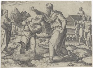 Etiyopya Hadımının Vaftizi Philip tarafından Elçilerin İşleri kitabından sahneler (dizi başlığı) by Lambertus Suavius (attributed to)