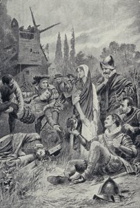 Sir Philip Sidney Zutphen savaşında (lito) by Lancelot Speed