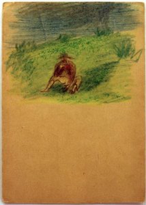 İsimsiz (çayırda oturan adam) by Laszlo Moholy Nagy