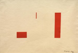 İsimsiz (kırmızı kolaj / kırmızı yapışkanlı resim) by Laszlo Moholy Nagy