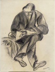 Oturan figür okuma, 1919 by Laszlo Moholy Nagy