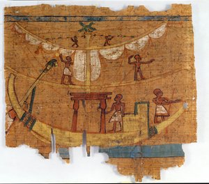 Bir nehre biniş (papirüs) by Late Period Egyptian
