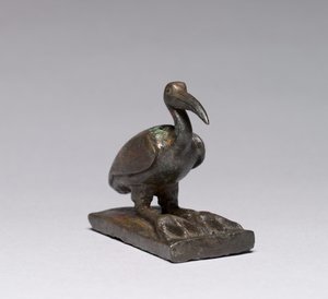 Ibis, MÖ 664-30 (bronz, yekpare döküm, altın zengini kakmalı) by Late Period Egyptian