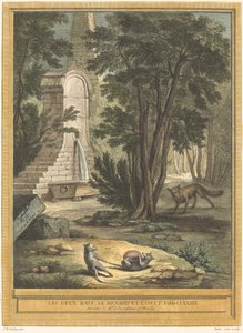 İki Sıçan, Tilki ve Yumurta by Laurent Cars after Jean Baptiste Oudry