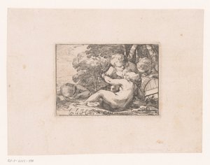 Sarhoş putti ile Bacchanal by Laurent de La Hire