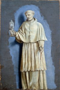 Saint Norbert bir ostensoire (ostensoir) ve bir mum tutuyor Laurent de La Hyre (1606-1656) tarafından tuval üzerine camaieu ile boyama 17. yüzyıl Güneşi. 0,35 x 0,23 m Paris. Louvre müzesi