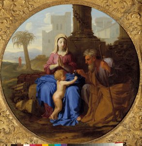 Saint Joseph ile Bakire ve Çocuk Tablosu Laurent de La Hyre (1606-1656)