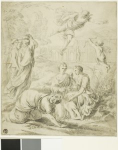 Merkür ve Herse için Çalışma by Laurent de la Hyre