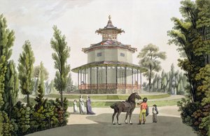 Çin Yaz Evi'nin görünümü, Eisgrub'daki Lichtenstein Sarayı, Johann Ziegler (c.1750-c.1812) tarafından oyulmuş, 1792 by Laurenz Janscha