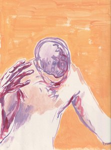 Anksiyete, 2025 (suluboya kağıdı üzerine akrilik)