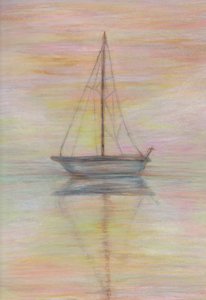 P-Town , 2025 (tonlanmış kağıt üzerine renkli kalem)