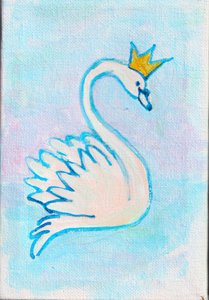 Kuğu Kral, 2025 (tuval üzerine akrilik) by Laurie Michaels