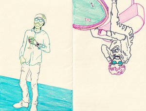 double trouble, 2024 (tonlanmış kağıt üzerine marker)