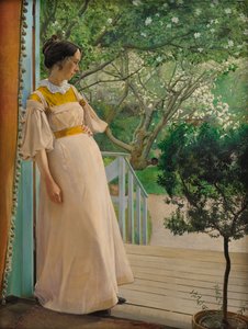 Bahçe kapısında. Sanatçının eşi, 1897.