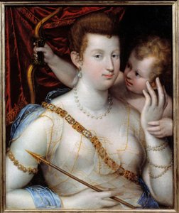 Lavinia Fontana (1552-1614) 1592 Güneş tarafından Venüs ve Aşk Tanrısı Tablosu. 0,72x0,5 m Rouen Güzel Sanatlar Müzesi