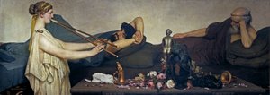 Pompeius Sahnesi veya Siesta - Peinture de Sir Lawrence Alma Tadema (Alma-Tadema)(1836-1912) - 1868 - Tuval üzerine yağlı boya - 130x360 - Prado Müzesi, Madrid by Lawrence Alma Tadema