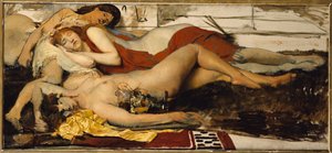 Yorgun Maenides, c.1873-74 by Lawrence Alma Tadema